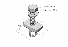 MSM/M8 rectangular nut