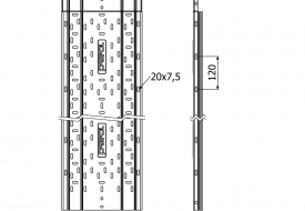 Kabelový žlab LINEAR+ H 35/ L = 3000mm, perforovaný