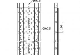 Žlab H60 / L = 3 000 mm, perforovaný#(t = 1,5mm; využití i pro FI normové trasy)