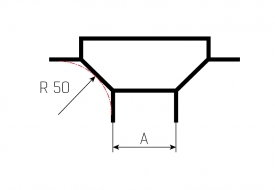 T-kus žlabu LIGHT | TLL 90°-R50