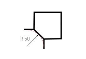 Koleno žlabu LIGHT | KLL 90°-R50