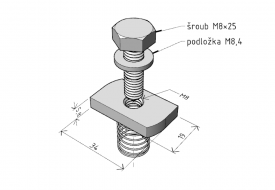 MSM/M8 rectangular nut