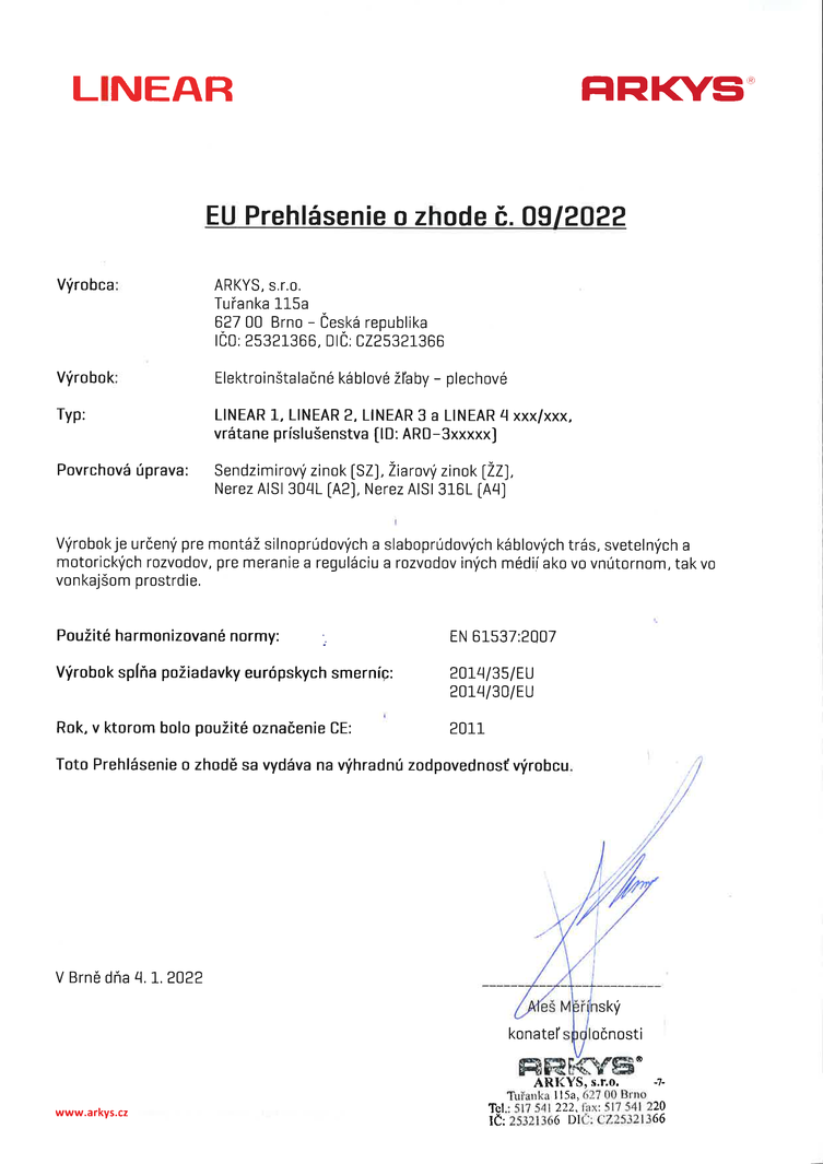 LIN - EU Prohlášení o shodě č 2 SK