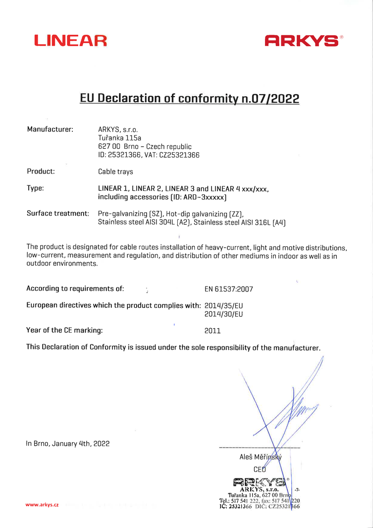 LIN - EU Prohlášení o shodě č 3 EN