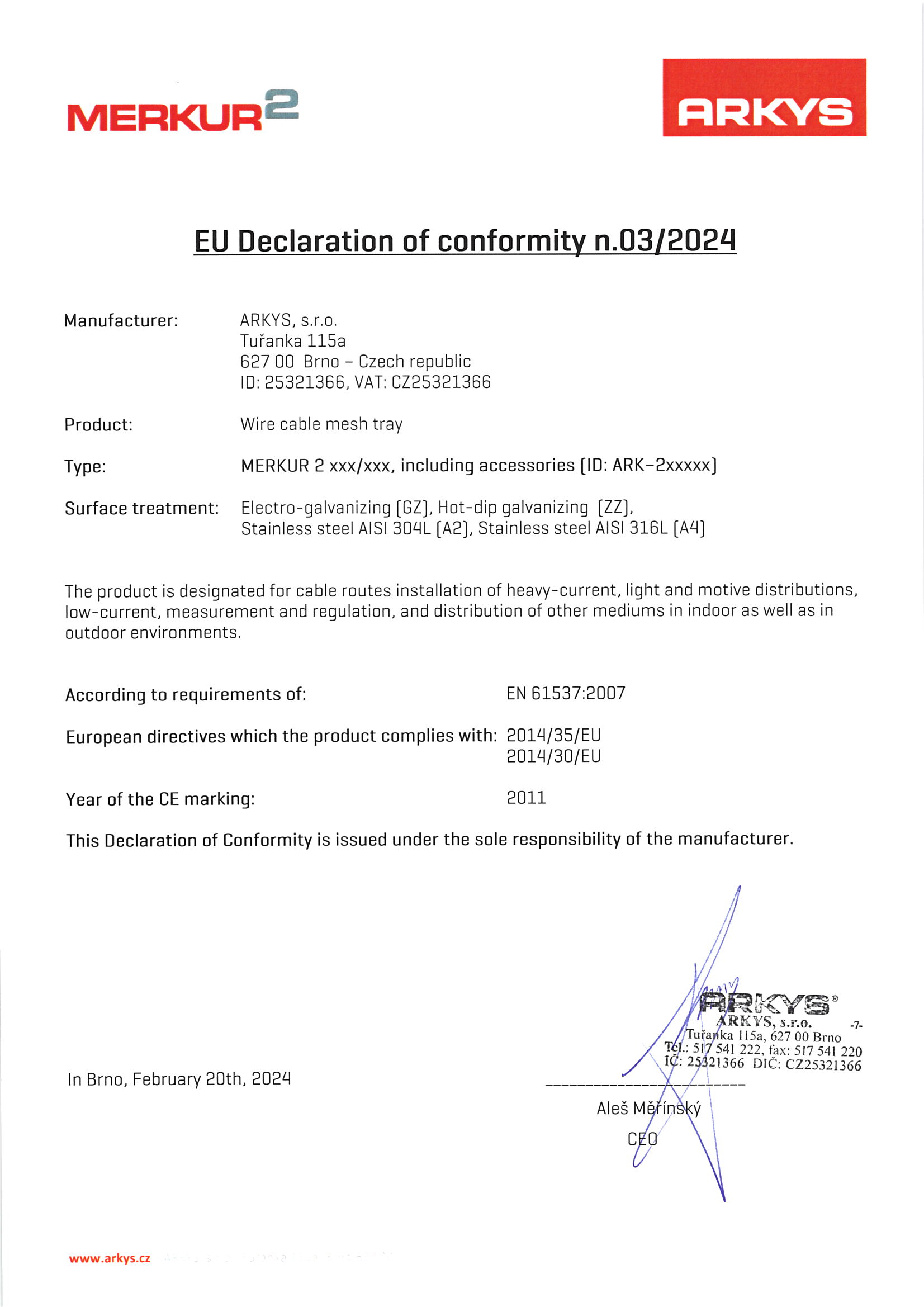 03. EU Prohlášení o shodě č 3-2024 Merkur EN