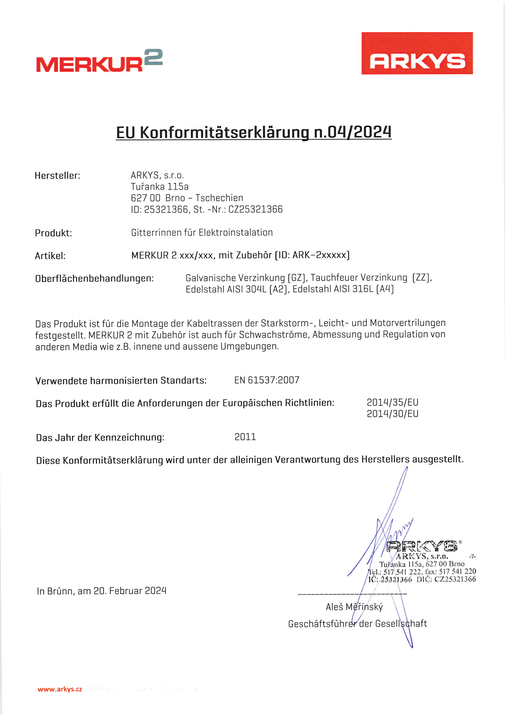 04. EU Prohlášení o shodě č 4-2024 Merkur DE