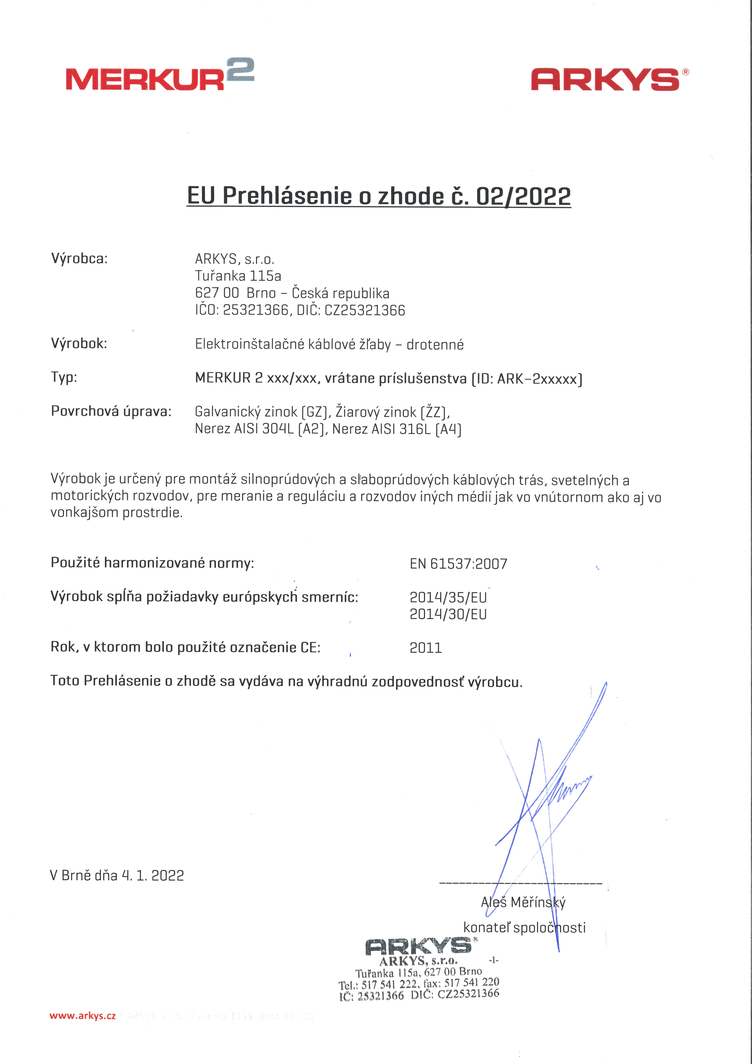 M2 - EU Prohlášení o shodě č 2 SK